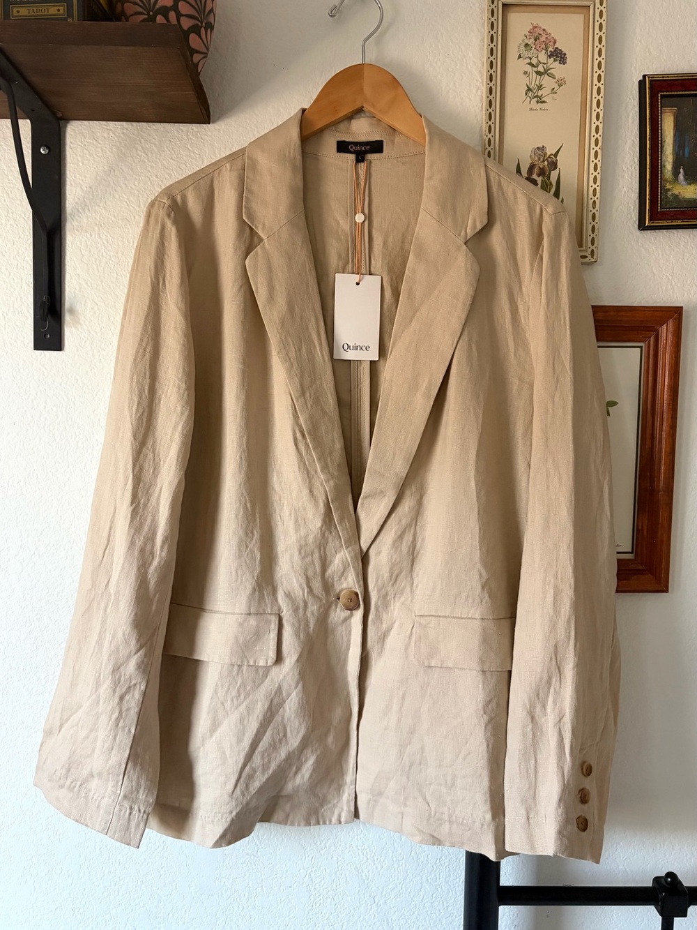100% European Linen Blazer Driftwood Large - NWT